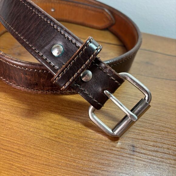 A Better Belt USA Mens 36 Brown Thick Sturdy Gun Belt Hand Made in Texas, USA - Picture 2 of 7